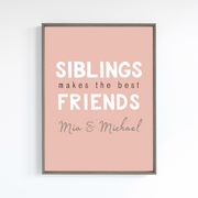 Personalised Siblings Poster - Digital Wall Art Download for Kids