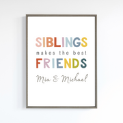 Personalised Siblings Poster - Digital Wall Art Download for Kids