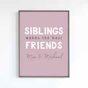 Personalised Siblings Poster - Digital Wall Art Download for Kids