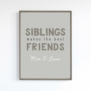 Personalised Siblings Poster - Digital Wall Art Download for Kids