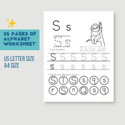 Alphabet Activity Sheets - 26 Pages of Printable Educational Fun for Kids