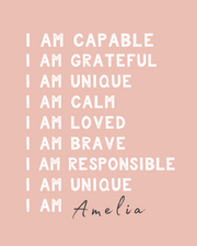 Custom Affirmation Poster - Digital Wall Art Download for Kids