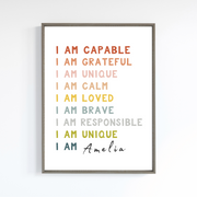 Custom Affirmation Poster - Digital Wall Art Download for Kids