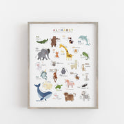 Mindful Animal ABC Poster - Digital Wall Art Download