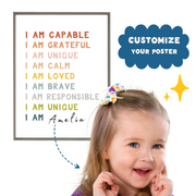 Custom Affirmation Poster - Digital Wall Art Download for Kids