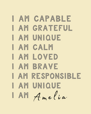 Custom Affirmation Poster - Digital Wall Art Download for Kids