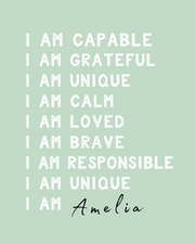 Custom Affirmation Poster - Digital Wall Art Download for Kids