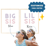 Personalised Sister Print - Set of 3- Digital Wall Art Download for Kids