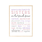 Personalised Sister Print - Set of 3- Digital Wall Art Download for Kids