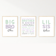 Personalised Siblings Poster - Digital Wall Art Download for Kids