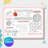 Strawberry Sweet Birthday Party Activity Placemat