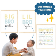 Custom Brotherhood Poster - Set of 3- Digital Wall Art Download for Kids