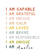 Custom Affirmation Poster - Digital Wall Art Download for Kids